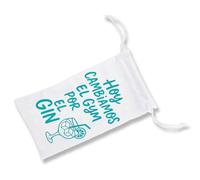 MERCHANDMANIA Pack con 3 Fundas Bolsa Multiusos Frase Graciosa Gimnasio Deporte Hoy cambiamos el Gym por el Gin Gafas Dados rol Personalizada Color