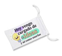 MERCHANDMANIA Pack con 3 Fundas Bolsa Multiusos Frase Graciosa imaginacion Mente Ideas Gafas Dados rol Personalizada Color