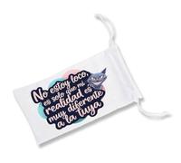 MERCHANDMANIA Pack con 3 Fundas Bolsa Multiusos Frase Graciosa no Estoy Loco Loca Mente Realidad Gafas Dados rol Personalizada Color