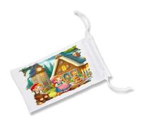 MERCHANDMANIA Pack con 3 Fundas Bolsa Multiusos Hansel y Gretel Cuento niños Infantil Dibujos Gafas Dados rol Personalizada Color