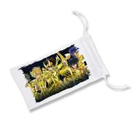 MERCHANDMANIA Pack con 3 Fundas Bolsa Multiusos Heroes ARMADURAS Doradas Caballeros Anime Gafas Dados rol Personalizada Color