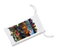 MERCHANDMANIA Pack con 3 Fundas Bolsa Multiusos la Leyenda del heroe Verde Sagas Videojuegos Jefes Finales Gafas Dados rol Personalizada Color