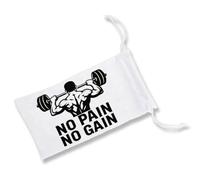 MERCHANDMANIA Pack con 3 Fundas Bolsa Multiusos no Pain no Gain sin Dolor no Hay musculos Gafas Dados rol Personalizada Color