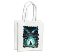 MERCHANDMANIA Pack con 4 bolsas alicia pais maravillas gato siniestro halloween cuento compra cocina adorno