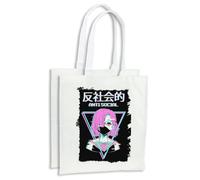 MERCHANDMANIA Pack con 4 bolsas antisocial anime girl autismo asperger gotica gotico metal compra cocina adorno