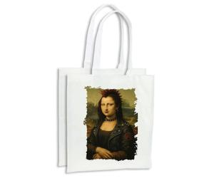 MERCHANDMANIA Pack con 4 bolsas cuadro arte gracioso yokonda mona lisa macarra skinhead compra cocina adorno