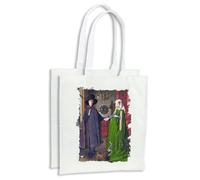 MERCHANDMANIA Pack con 4 bolsas cuadro arte Jan van Eyck, El retrato de Arnolfini compra cocina adorno