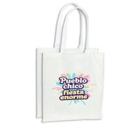 MERCHANDMANIA Pack con 4 bolsas frase bonita pueblo fiesta festival celebración compra cocina adorno
