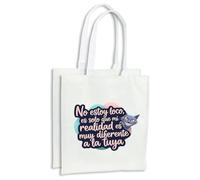 MERCHANDMANIA Pack con 4 bolsas frase graciosa no estoy loco loca mente realidad compra cocina adorno