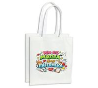 MERCHANDMANIA Pack con 4 bolsas meme frase graciosa no es magia soy enfermera compra cocina adorno