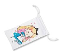 MERCHANDMANIA Pack de 5 Fundas Bolsa Multiusos Alicia Pais Maravillas Chibi Kawaii Linda Cute Anime Gafas Dados rol Personalizada Color