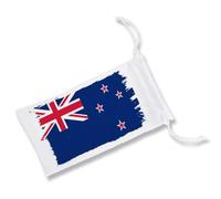 MERCHANDMANIA Pack DE 5 Fundas Bolsa Multiusos Bandera Nueva Zelanda Pais neozeelandes Gafas Dados rol Personalizada Color