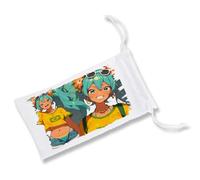 MERCHANDMANIA Pack DE 5 Fundas Bolsa Multiusos Brazilian Miku brasileña Vocaloid Hatsune Gafas Dados rol Personalizada Color