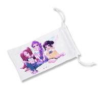 MERCHANDMANIA Pack de 5 Fundas Bolsa Multiusos Chicas Cantantes Lindas Cute Kawaii Chibi pelicula Anime Gafas Dados rol Personalizada Color