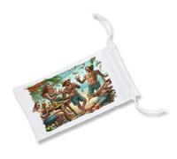 MERCHANDMANIA Pack DE 5 Fundas Bolsa Multiusos chiringuito Playa Amigos Fiesta Verano Beach Club Gafas Dados rol Personalizada Color