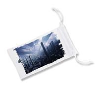 MERCHANDMANIA Pack DE 5 Fundas Bolsa Multiusos Ciudad futurista Espacio Universo alienigena Gafas Dados rol Personalizada Color