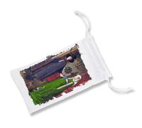MERCHANDMANIA Pack de 5 Fundas Bolsa Multiusos Cuadro Arte Jan Van Eyck, El Retrato de Arnolfini Gafas Dados rol Personalizada Color