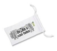 MERCHANDMANIA Pack de 5 Fundas Bolsa Multiusos Frase Graciosa os Odio a Casi Todos Gafas Dados rol Personalizada Color