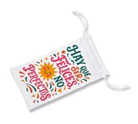MERCHANDMANIA Pack de 5 Fundas Bolsa Multiusos Frase motivadora Feliz Felicidad Vivir Vida Gafas Dados rol Personalizada Color