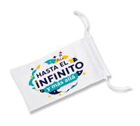 MERCHANDMANIA Pack de 5 Fundas Bolsa Multiusos Frase motivadora pelicula hasta el Infinito y mas Alla Gafas Dados rol Personalizada Color