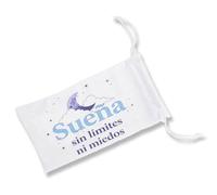 MERCHANDMANIA Pack de 5 Fundas Bolsa Multiusos Frase motivadora sueño Romper limite Lucha Futuro Gafas Dados rol Personalizada Color