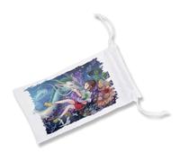 MERCHANDMANIA Pack DE 5 Fundas Bolsa Multiusos pelicula Anime niña Mundo Fantasia Dragon Gafas Dados rol Personalizada Color