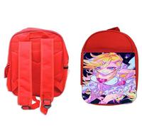 MERCHANDMANIA Pack Mochila Roja y Estuche anime chica angel traviesa lujuria pecado dibujo school material
