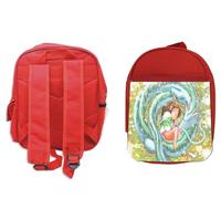 MERCHANDMANIA PACK MOCHILA ROJA Y ESTUCHE anime niña dragon bruja isekai pelicula school material