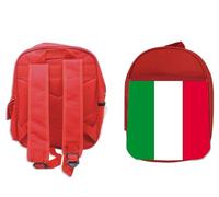 MERCHANDMANIA PACK MOCHILA ROJA Y ESTUCHE BANDERA DE ITALIA ROMA italianos pais nacion school material