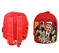 MERCHANDMANIA Pack Mochila Roja y Estuche bola de dan juego balon prisionero dibujos niños school material