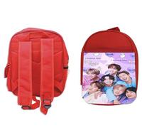 MERCHANDMANIA PACK MOCHILA ROJA Y ESTUCHE BTS grupo permission to dance on stage cantantes school material