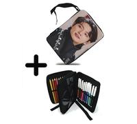 MERCHANDMANIA PACK MOCHILA ROJA Y ESTUCHE BTS personaje kpop cantante 2025 Jeon Jung-Kook school material