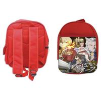 MERCHANDMANIA PACK MOCHILA ROJA Y ESTUCHE bye bye earth mundo kemonomimi animales school material