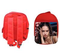 MERCHANDMANIA Pack Mochila Roja y Estuche chica tia cantante grupo mundial spaghetti school material
