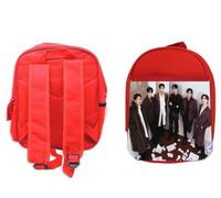 MERCHANDMANIA Pack Mochila Roja y Estuche chicos cantantes famosos grupo cancion baby blue school material