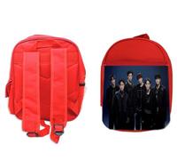 MERCHANDMANIA Pack Mochila Roja y Estuche chicos cantantes grupo touch and go school material