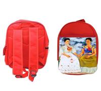 MERCHANDMANIA Pack Mochila Roja y Estuche cuadro arte feminista Frida Kahlo, Las Dos Fridas school material