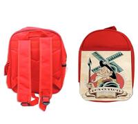 MERCHANDMANIA PACK MOCHILA ROJA Y ESTUCHE DON QUIJOTE DE LA MANCHA novela caballero school material