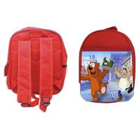 MERCHANDMANIA PACK MOCHILA ROJA Y ESTUCHE el gato isidoro the cat serie retro antigua school material