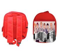 MERCHANDMANIA PACK MOCHILA ROJA Y ESTUCHE FAKE LOVE KOREA BTS CHICOS cantantes coreanos school material