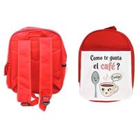 MERCHANDMANIA Pack Mochila Roja y Estuche frase bonita amor san valentin aniversario novios café juntos contigo school material