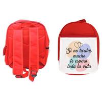 MERCHANDMANIA Pack Mochila Roja y Estuche frase bonita esperanza amor aniversario san valentin school material