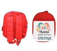 MERCHANDMANIA Pack Mochila Roja y Estuche frase bonita mama dia de la madre amor familia school material
