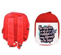 MERCHANDMANIA Pack Mochila Roja y Estuche frase graciosa no estoy loco loca mente realidad school material