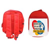 MERCHANDMANIA Pack Mochila Roja y Estuche frase motivadora deseo sueño esfuerzo school material