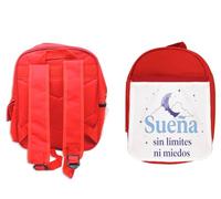 MERCHANDMANIA Pack Mochila Roja y Estuche frase motivadora sueño romper limite lucha futuro school material