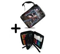 MERCHANDMANIA Pack Mochila Roja y Estuche juego anime rpg personaje zenless zone zero jane doe school material
