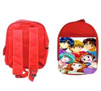 MERCHANDMANIA Pack Mochila Roja y Estuche la familia crece serie antigua anime romance amor school material