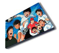 MERCHANDMANIA PANEL FOTOGRÁFICO DECORATIVO campeones oliver y benji serie dibujos cuadro acabado brillante elegante pared