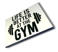 MERCHANDMANIA Panel fotográfico decorativo life is better at gym la vida es mejor en el gimnasio cuadro acabado brillante elegante pared